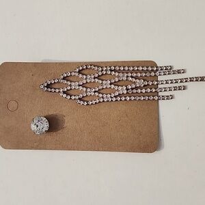 Silver Stud Mix Match Dangle Earrings